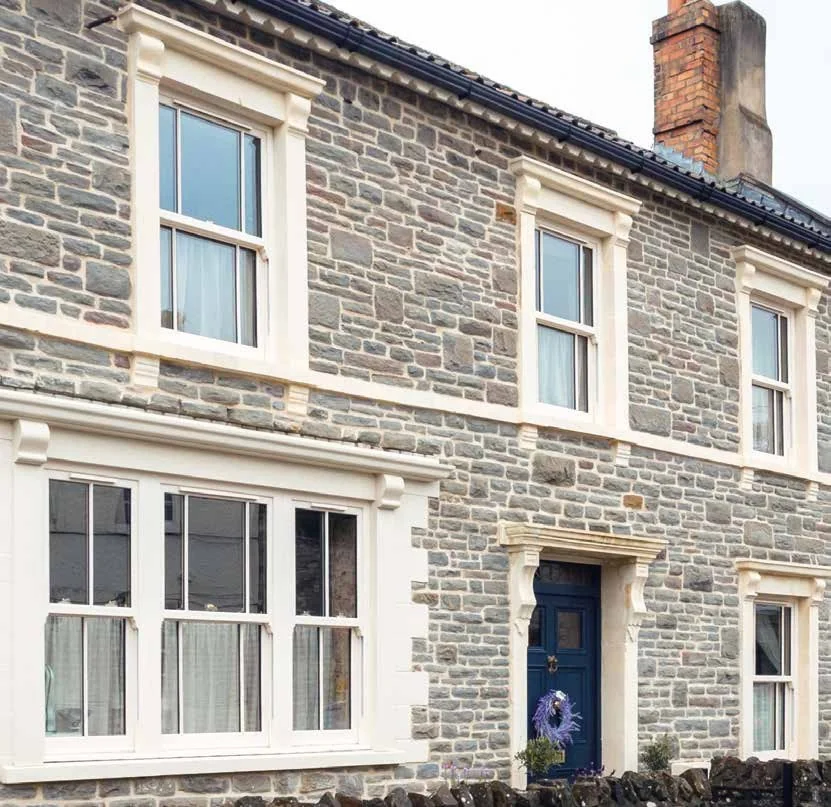 Stone Victorian home with sliding sash windows – Hale Windows And Doors